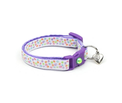 Mini Rainbow Squiggles Cat Collar