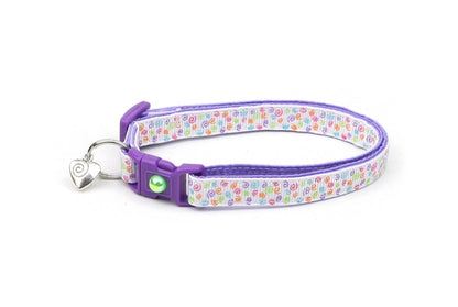 Mini Rainbow Squiggles Cat Collar