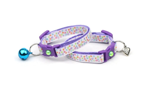 Mini Rainbow Squiggles Cat Collar
