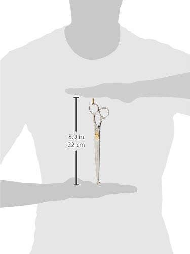 Japanese Stainless Steel Scissor 8.5 Inch Probe Tip with Finger Rest Semi-Convex Edge Stainless Steel Safety Tip Blade Gold Screw