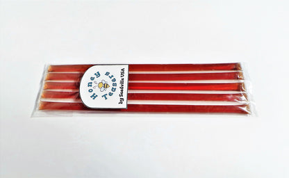 5 Pack CHERRY HONEY TEASERS Natural Honey Snack Sticks Honeystix Straws