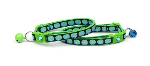Earth on Black Cat Collar