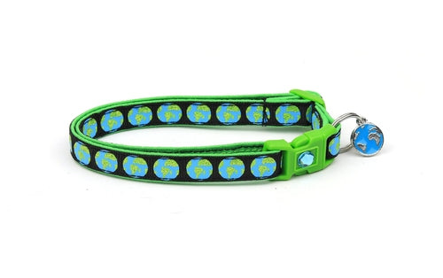 Earth on Black Cat Collar