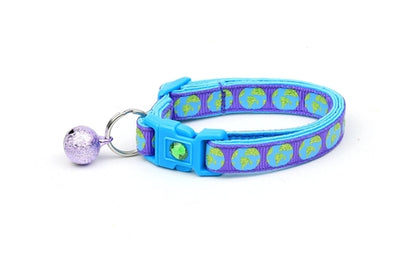 Earth on Purple Cat Collar