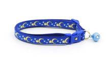 Gold Moons and Stars on Royal Blue Cat Collar
