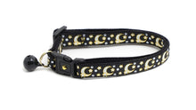 Gold Moons and Stars on Black V2 Cat Collar