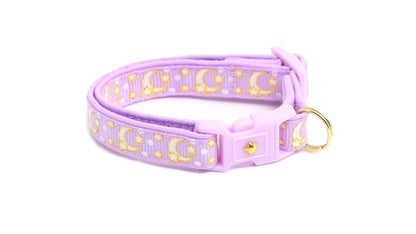 Gold Moons and Stars on Pastel Purple Cat Collar