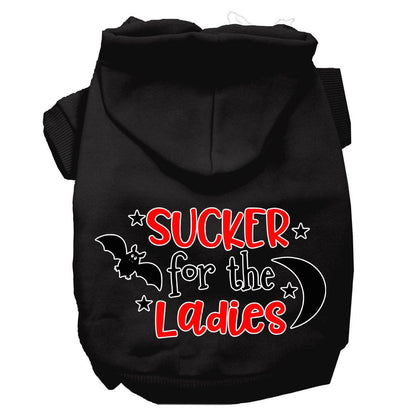 Halloween Pet Hoodie Screen Printed, "Sucker For The Ladies"