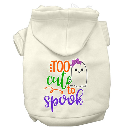 Halloween Pet Hoodie, "Too Cute To Spook Girly Ghost"