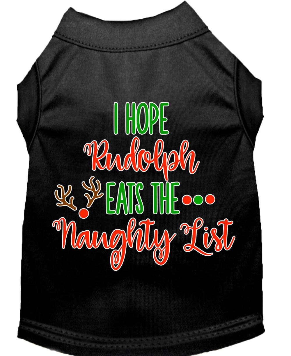 Christmas Pet Dog & Cat Shirt, "I Hope Rudolph Eats The Naughty List"