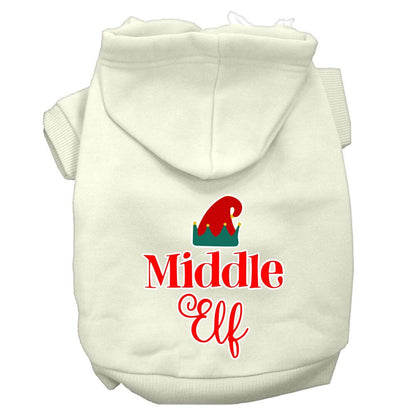 Christmas Pet Hoodie Screen Printed, "Middle Elf"