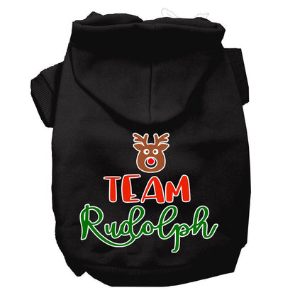 Christmas Pet Hoodie Screen Printed, "Team Rudolph"