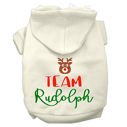 Christmas Pet Hoodie Screen Printed, "Team Rudolph"