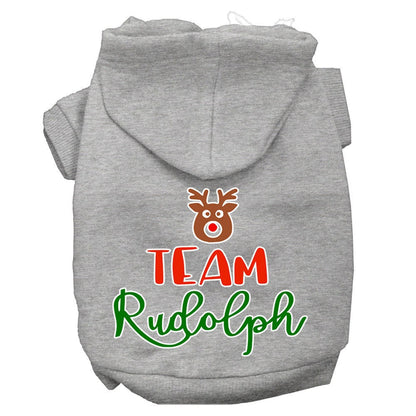Christmas Pet Hoodie Screen Printed, "Team Rudolph"
