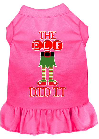 Christmas Pet Dress Screen Printed, "The Elf Did It"