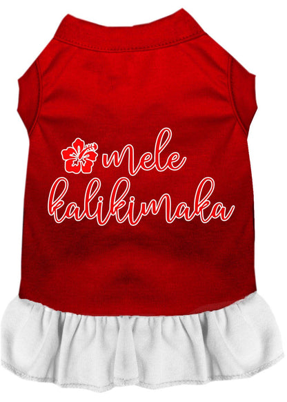 Christmas Pet Dress Screen Printed, "Mele Kalikimaka"