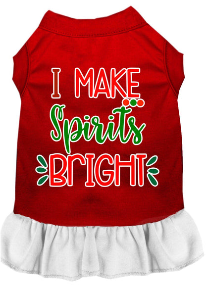 Christmas Pet Dress Screen Printed, "I Make Spirits Bright"