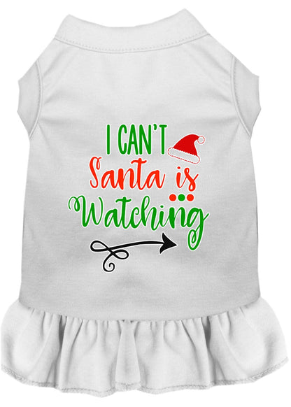 Christmas Pet Dress Screen Printed, "I Can't, Santa Is Watching"