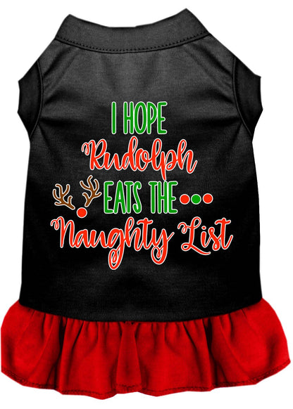 Christmas Pet Dress Screen Printed, "I Hope Rudolph Eats The Naughty List"
