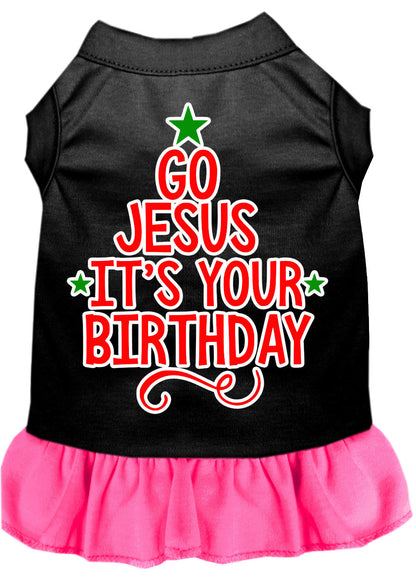 Christmas Pet Dress Screen Printed, "Go Jesus, It's Your Birthday"
