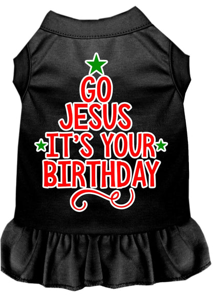 Christmas Pet Dress Screen Printed, "Go Jesus, It's Your Birthday"