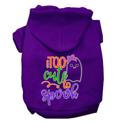 Halloween Pet Hoodie, "Too Cute To Spook Girly Ghost"