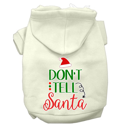 Christmas Pet Hoodie, "Don't Tell Santa"