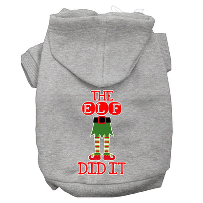 Christmas Pet Hoodie Screen Printed, "The Elf Did It"