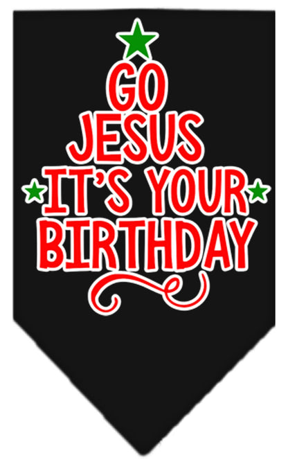 Christmas Pet and Dog Bandana, "Go Jesus, It's Your Birthday"