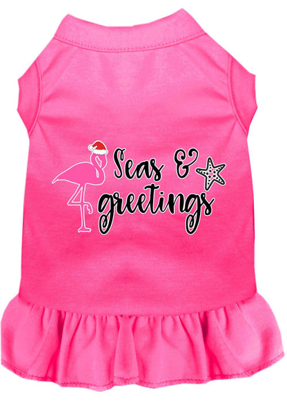 Christmas Pet Dress Screen Printed, "Seas and Greetings"
