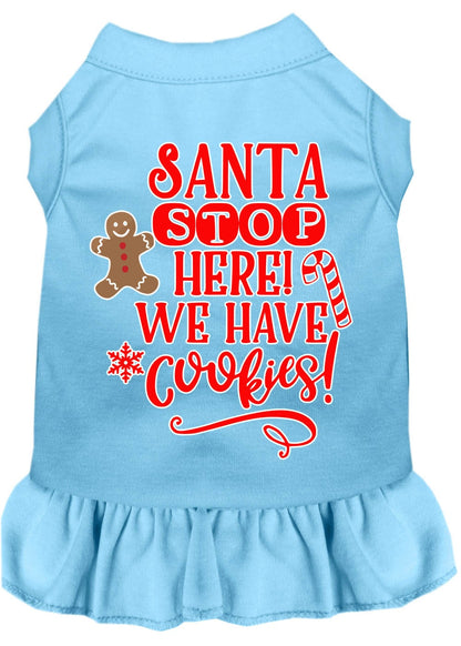 Christmas Pet Dress Screen Printed, "Santa Stop Here, We Have Cookies"