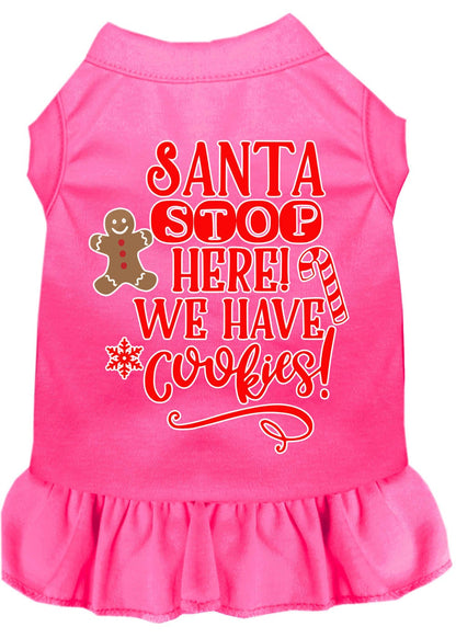 Christmas Pet Dress Screen Printed, "Santa Stop Here, We Have Cookies"
