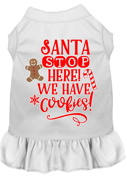 Christmas Pet Dress Screen Printed, "Santa Stop Here, We Have Cookies"