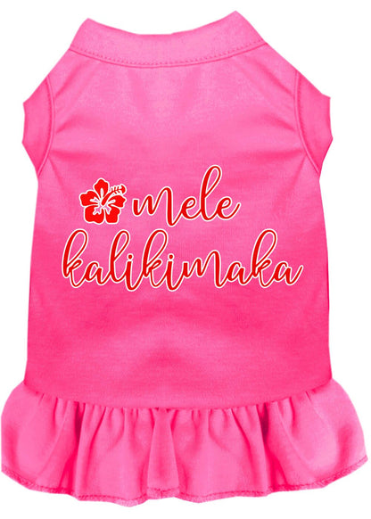 Christmas Pet Dress Screen Printed, "Mele Kalikimaka"