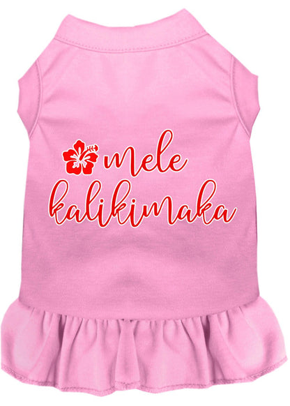 Christmas Pet Dress Screen Printed, "Mele Kalikimaka"