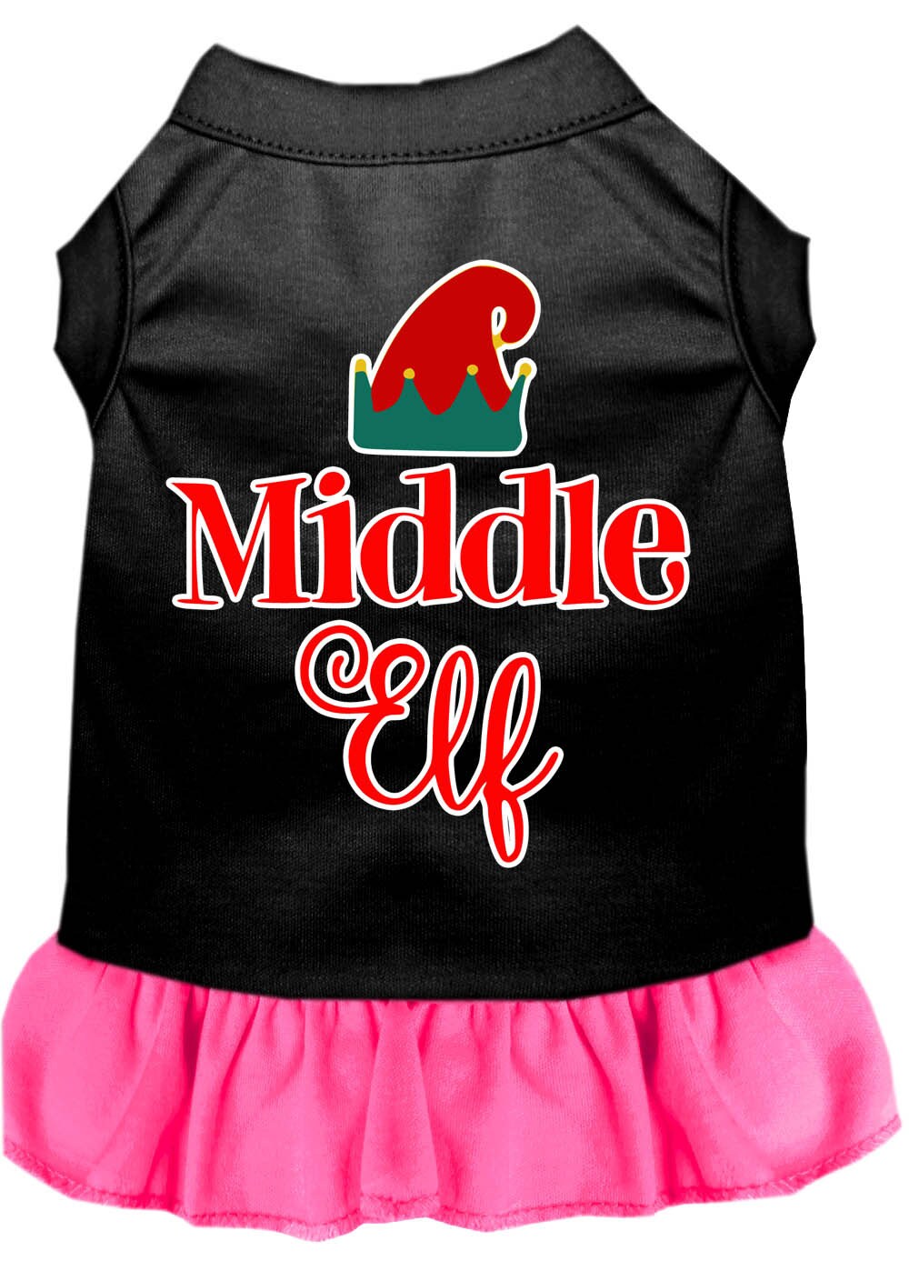 Christmas Pet Dress Screen Printed, "Middle Elf"