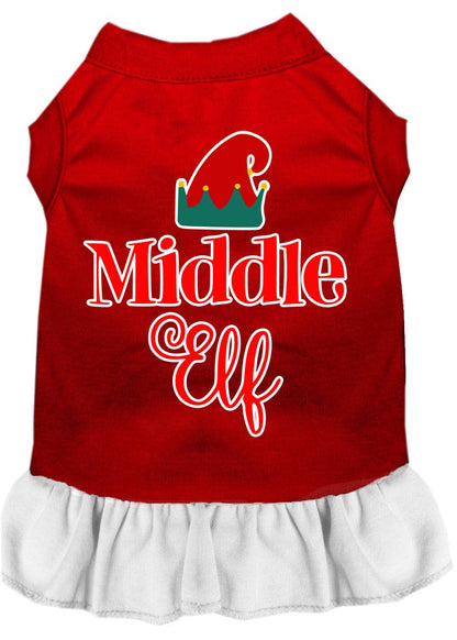 Christmas Pet Dress Screen Printed, "Middle Elf"