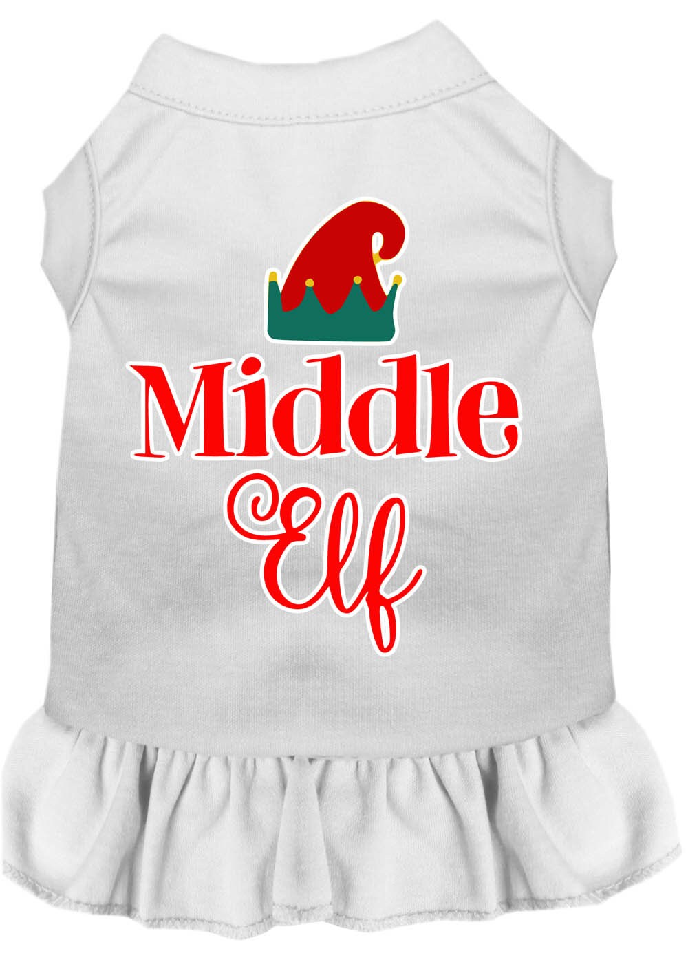 Christmas Pet Dress Screen Printed, "Middle Elf"