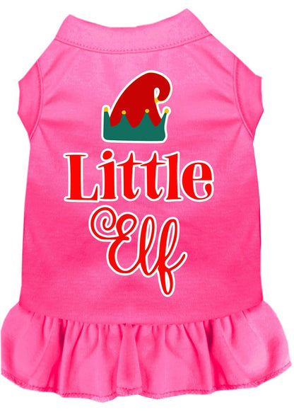 Christmas Pet Dress Screen Printed, "Little Elf"