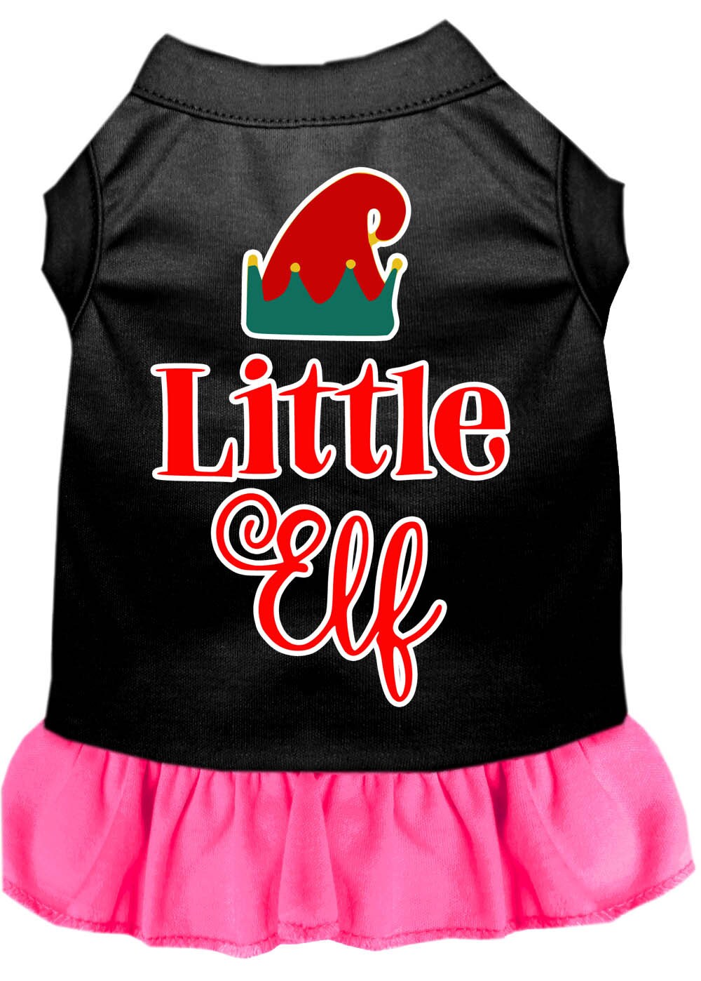 Christmas Pet Dress Screen Printed, "Little Elf"