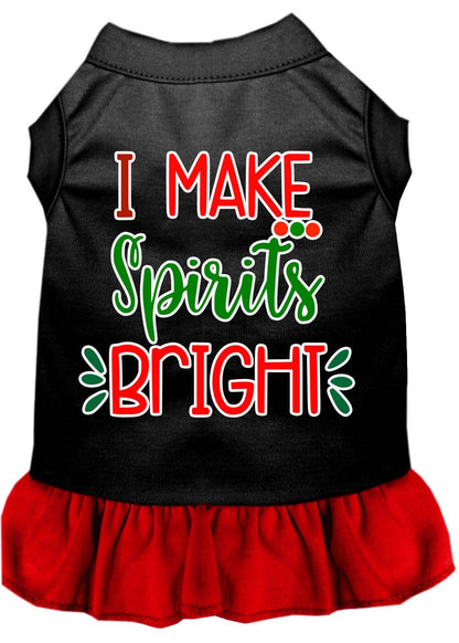 Christmas Pet Dress Screen Printed, "I Make Spirits Bright"