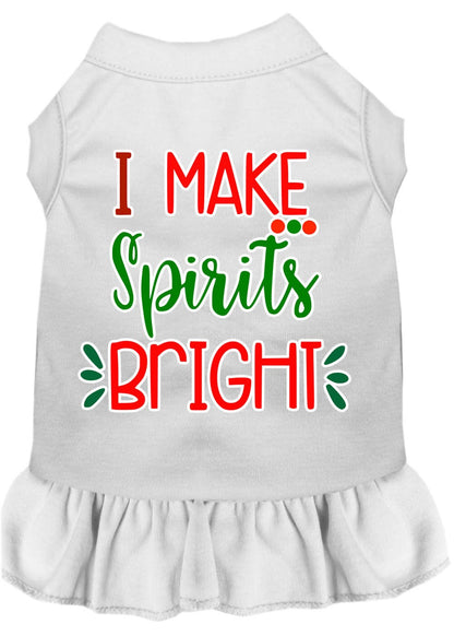 Christmas Pet Dress Screen Printed, "I Make Spirits Bright"