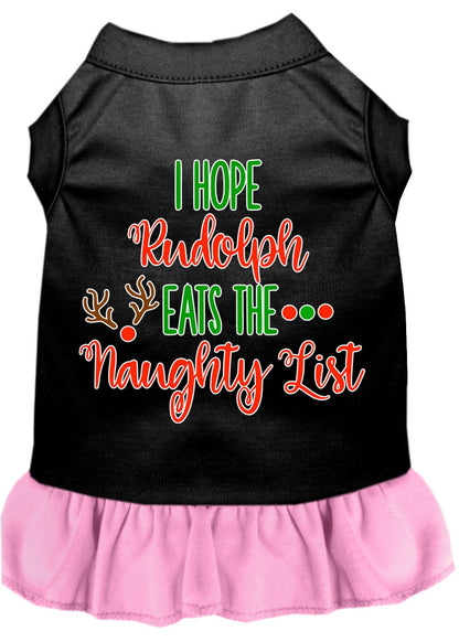 Christmas Pet Dress Screen Printed, "I Hope Rudolph Eats The Naughty List"