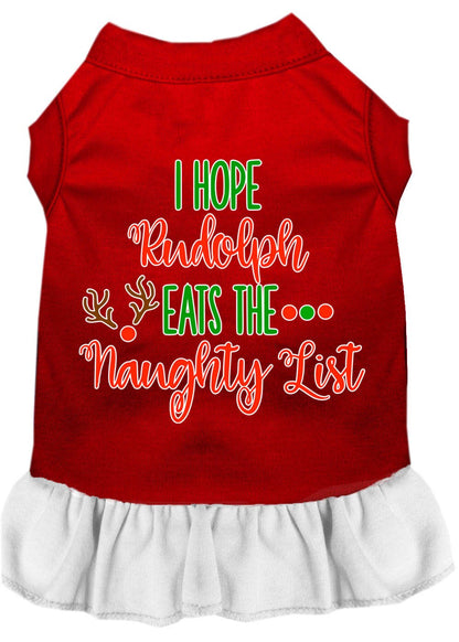 Christmas Pet Dress Screen Printed, "I Hope Rudolph Eats The Naughty List"