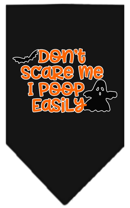 Halloween Pet and Dog Bandana, "Don't Scare Me, I Poop Easily"