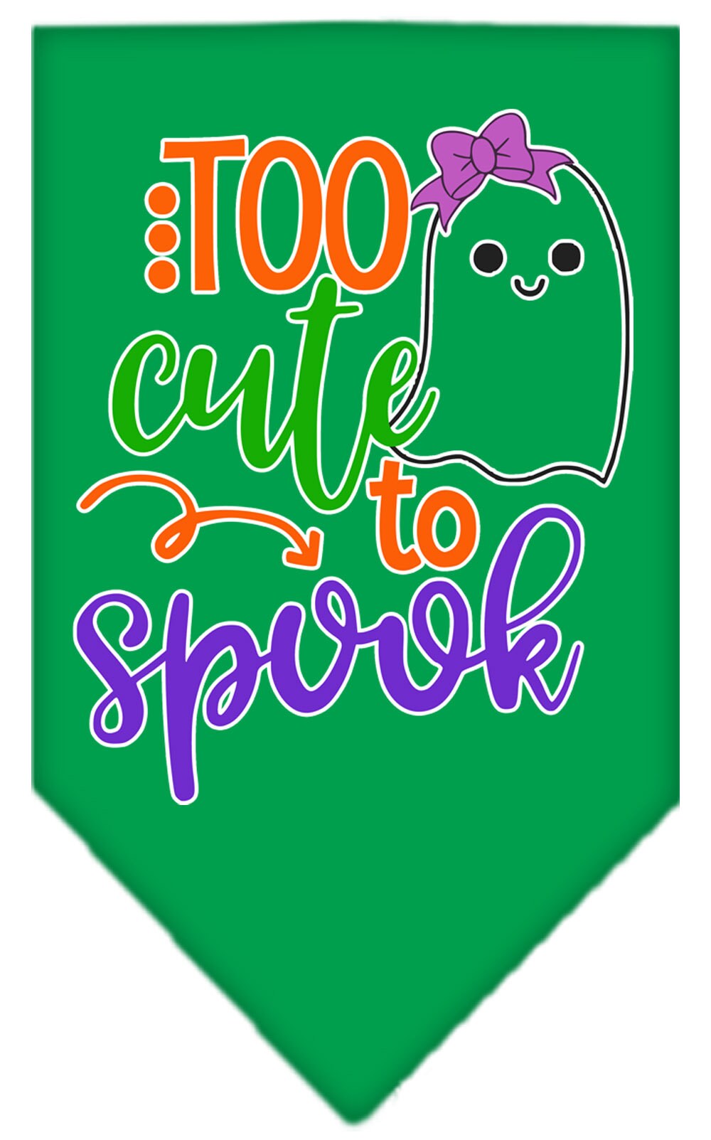 Halloween Pet and Dog Bandana, "Too Cute To Spook - Girly Ghost"