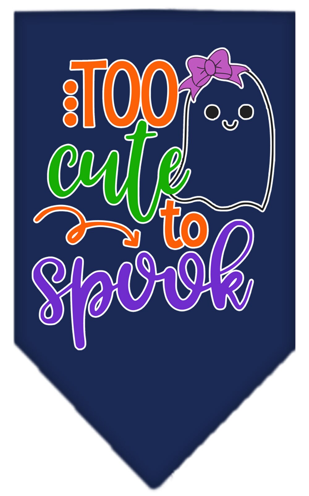 Halloween Pet and Dog Bandana, "Too Cute To Spook - Girly Ghost"