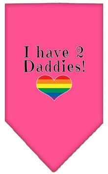 Pet and Dog Bandana Screen Printed, "I Have 2 Daddies"