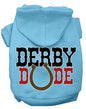 Pet, Dog & Cat Hoodie Screen Printed, "Derby Dude"