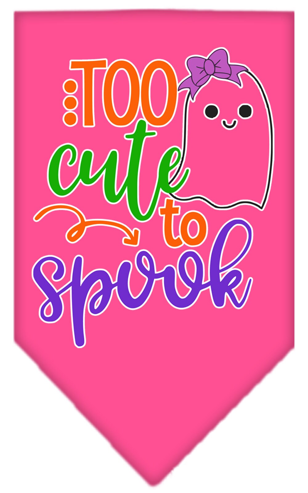 Halloween Pet and Dog Bandana, "Too Cute To Spook - Girly Ghost"